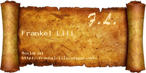 Frankel Lili névjegykártya
